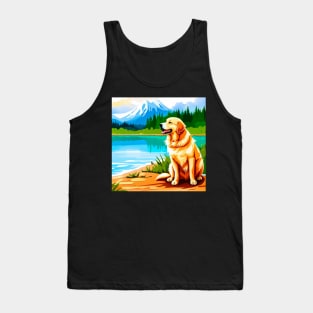 Golden Retriever At Lake Tank Top